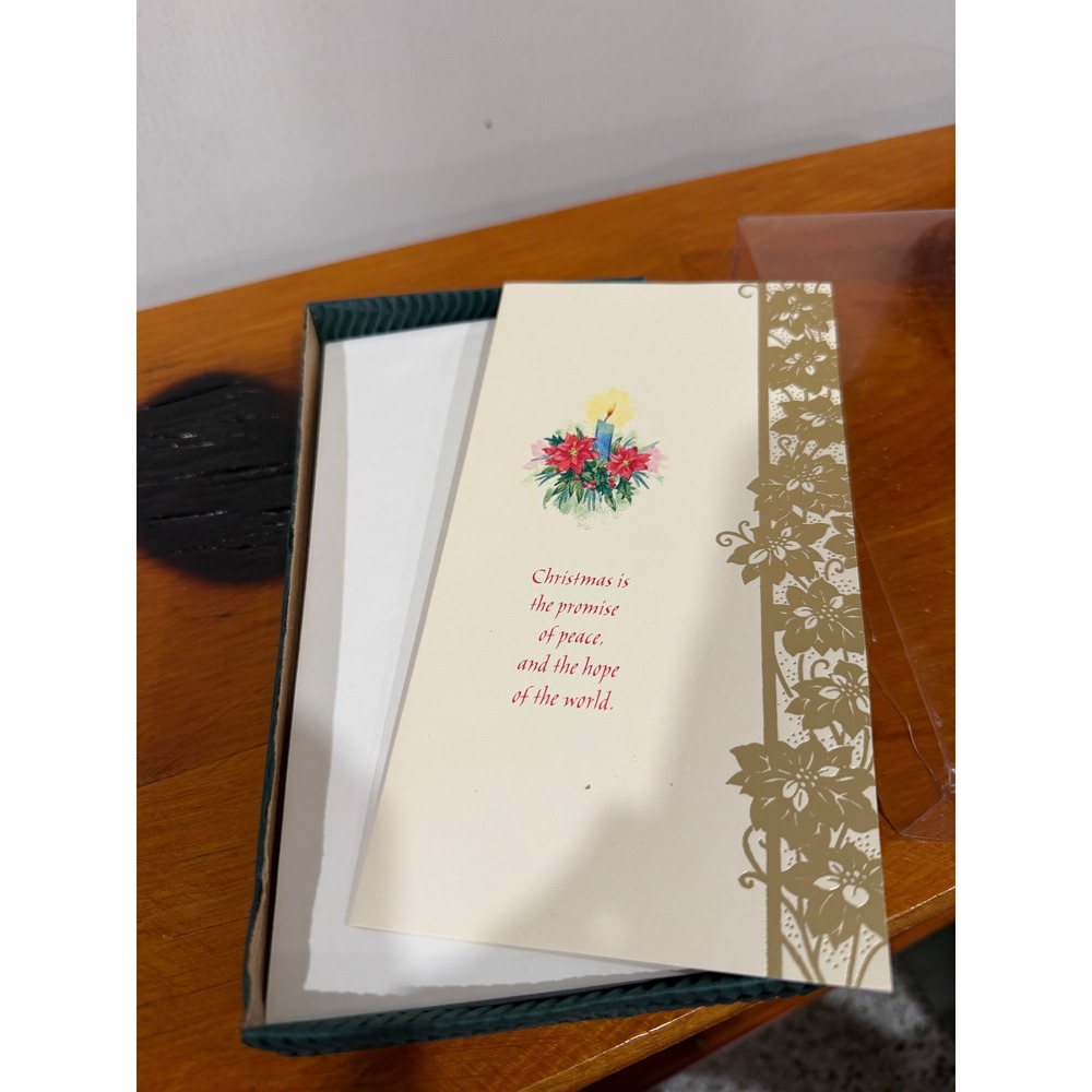 Pine Hollow Studios Christmas Cards Set of 13 Gold Foil Poinsettia 8271401-104